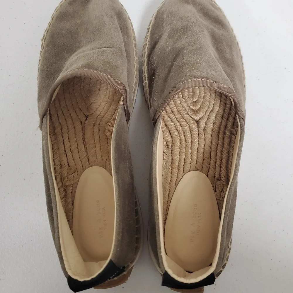 Rag & Bone Women Leather Slip On Platform‎ Espadrilles Size 9.5 US 39.5 EU Brown